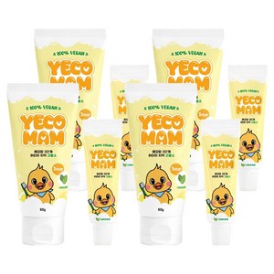 예꼬맘 3단계 어린이치약 고불소 60g + 미니치약 15g 스피아민트향, 4세트, 75g