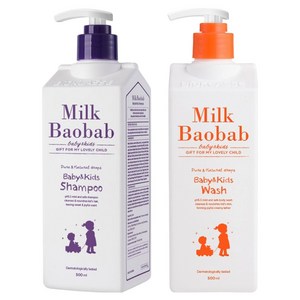 밀크바오밥 베이비 앤 키즈 샴푸 + 워시, 500ml, 1세트