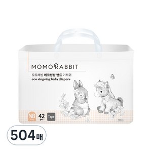 모모래빗 말띠에디션 에코씽씽 밴드형 기저귀 남녀공용, 신생아용(NB), 504매
