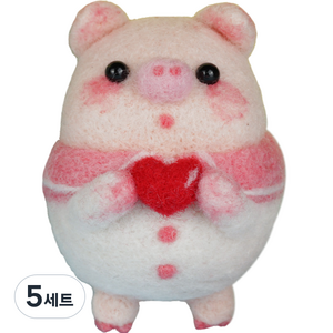 아트세상 DIY 양모펠트 꿀꿀이 만들기 세트, 5세트, 소녀 꿀꿀이
