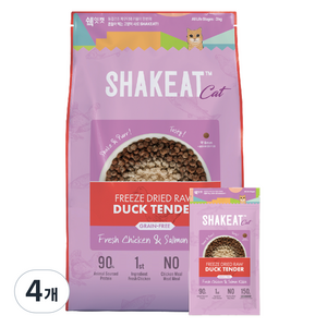 쉨잇 전연령 캣 동결건조 프레시 치킨&살몬 키블 건식사료 20p, 오리, 3kg, 4개