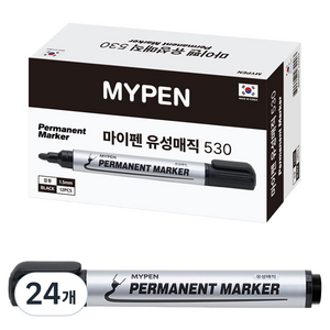 마이펜 유성매직 530, 검정, 24개