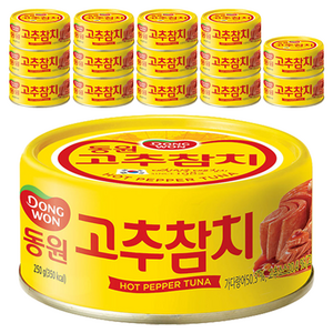 동원 고추 참치, 250g, 15개