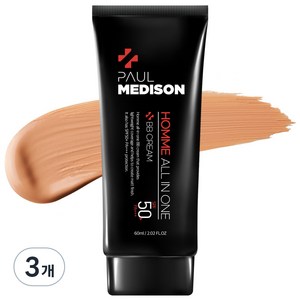 폴메디슨 옴므 올인원 비비크림 SPF 50+ PA+++ 60ml, 3개