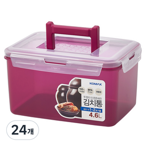 코멕스 김치통 마젠타, 4.6L, 24개