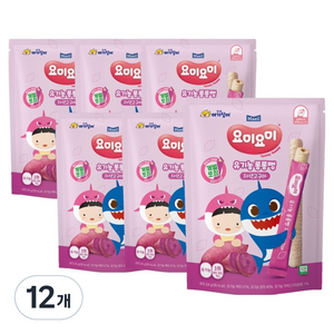 요미요미 유아용 유기농 롱롱뻥, 자색고구마, 24g, 12개