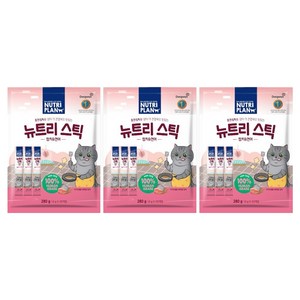 동원뉴트리플랜 고양이 뉴트리 스틱, 혼합맛(참치/연어), 280g, 3개
