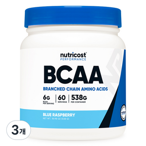 뉴트리코스트 BCAA 파우더 블루라즈베리향, 538g, 3개