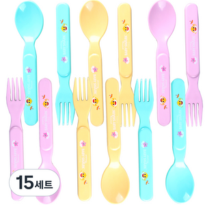아이조움 유아용 아기상어 다용도 스푼포크세트, 혼합색상, 스푼 3종 + 포크 3종, 15세트