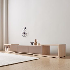 장인가구아이브 피오레 듀얼 거실장 확장형 방문설치, 메이플그레이