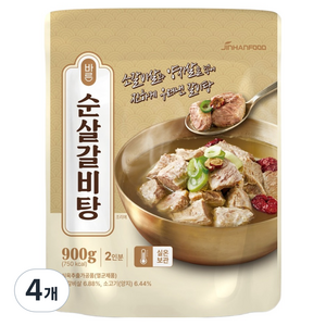진한식품 바른 순살 갈비탕, 900g, 4개