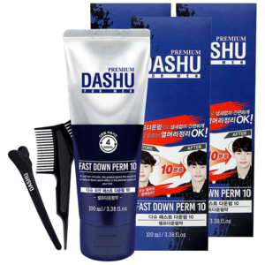 다슈 포맨 프리미엄 패스트 다운펌약 10 브러쉬콤브 + 집게 + 장갑 + 펌지 일반모발, 100ml, 3개