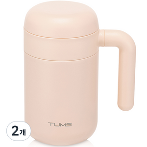 텀스 슈슈 핸들 스텐머그, 피치, 470ml, 2개