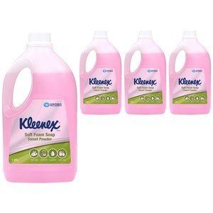크리넥스 소프트 폼 솝 스윗파우더향, 1.95L, 4개