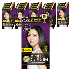 리엔 흑모비책 새치염색크림 한방염모제, 흑색, 15개