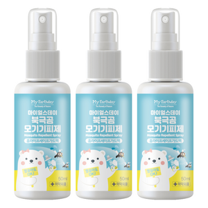 마이얼스데이 북극곰 모기기피제 레몬향, 3개, 50ml