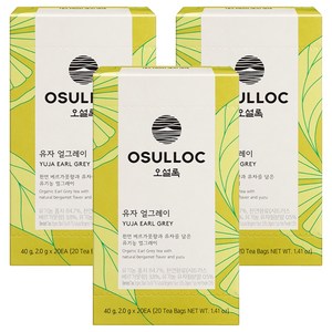 오설록 유자 얼그레이 홍차 티백, 2g, 20개입, 3개