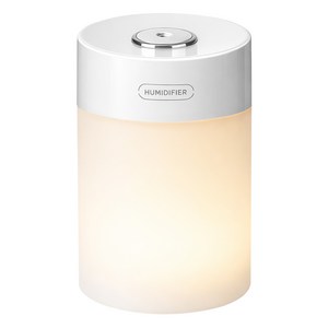 홈플래닛 무드 라이팅 미스트 분사 미니 가습기 600ml, 화이트, LLD-J261