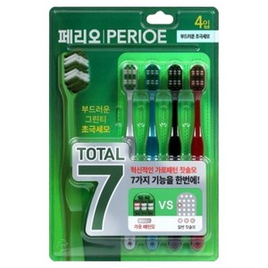페리오 토탈7 칫솔 부드러운 미세모, 4개입, 1개