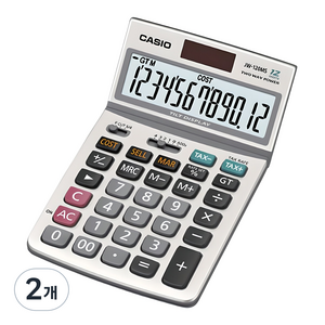 카시오 탁상형 계산기 JW-120MS, 혼합색상, 2개