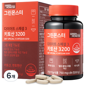 그린몬스터 다이어트 스페셜 3 키토산 3200, 84정, 6개