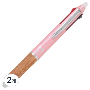 파이롯트 프릭션 볼 3 우드 볼펜 0.5mm, 2개, 핑크