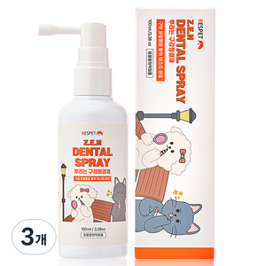 리스펫랩 반려동물 뿌리는 치약 구강청결제, 100ml, 3개