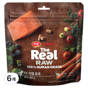 하림펫푸드 어덜트 강아지 더리얼 로우 건식사료, 연어, 50g, 6개