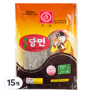 진표 자른당면, 15개, 500g