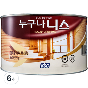 KCC페인트 누구나니스 유광, 투명, 1L, 6개