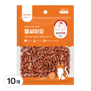 네츄럴랩 고양이 헬씨미요 간식, 혼합맛(치킨/타우린), 100g, 10개
