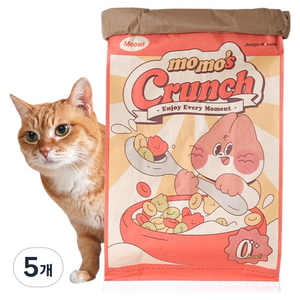 정글몬스터 고양이 모모의 크런치백 바스락 숨숨집, 오렌지, 5개