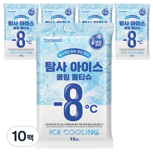 탐사 아이스 쿨링 물티슈 휴대용, 10팩, 15매, 55g 골드박스 특가