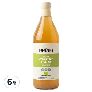 페페브루노 유기농 사과식초 애플사이다 비니거, 6개, 1L