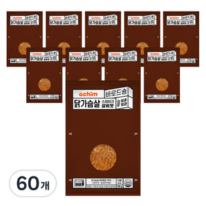 바로드숑 아침 닭가슴살 스테이크 갈비맛, 100g, 60개