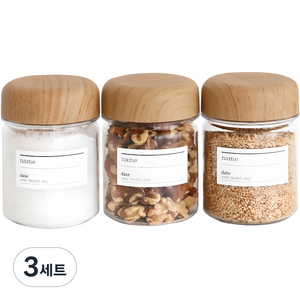 네이쳐리빙 내츄럴 우드캡 트라이탄 양념통 3개 + 라벨, 180ml, 3세트