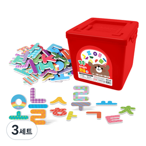 아리아띠 쏙쏙 자석글자 한글 판퍼즐, 3세트, 84피스