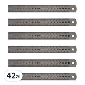 블루마토 20cm 스틸자 I-3, 혼합 색상, 42개