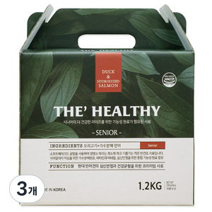 이수펫 노령견용 강아지 더 헬씨 시니어 반건조 소프트사료, 오리, 1.2kg, 3개