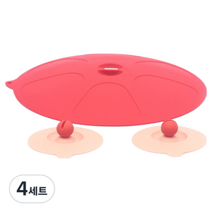 베링 실리콘 투웨이 팬뚜껑30cm 레드 앤 컵뚜껑 총 3종, 30cm, 4세트
