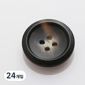 코트라무광 단추 21mm, 블랙, 24개입