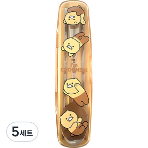 릴팡 춘식이 올스텐 수저케이스 세트, 혼합색상, 케이스 + 스푼 + 젓가락, 5세트