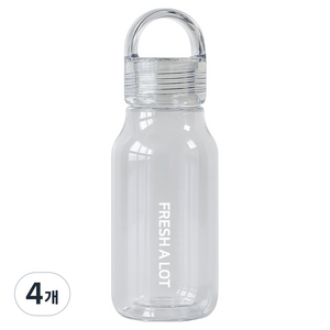 프레쉬어랏 트라이탄 핸들캡 에어 보틀, 클리어, 430ml, 4개
