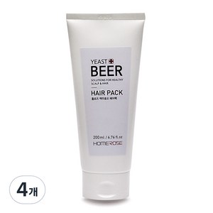 홈로즈 맥주효모 헤어팩, 200ml, 4개