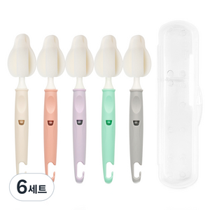 코코리에또 클린 필터폼 젖꼭지솔 5개 + 케이스, 6세트, 클린 혼합(세척솔)