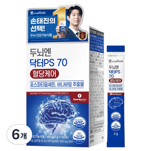 서울대위바이옴 두뇌엔 닥터PS 70 혈당케어 포스파티딜세린 바나바잎추출물 30p, 60g, 6개