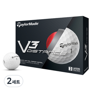 테일러메이드 V3 디스턴스 골프공 3피스, 화이트, 12개입, 2세트