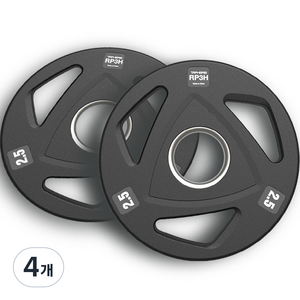 트라히어 홈트 고무 중량원판 RP3H, 2.5kg, 4개, 블랙
