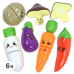 오즈토이 소꿉 카툰 가지 썰기세트, 혼합색상, 6개