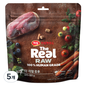 하림펫푸드 어덜트 강아지 더리얼 로우 건조사료, 오리, 50g, 5개